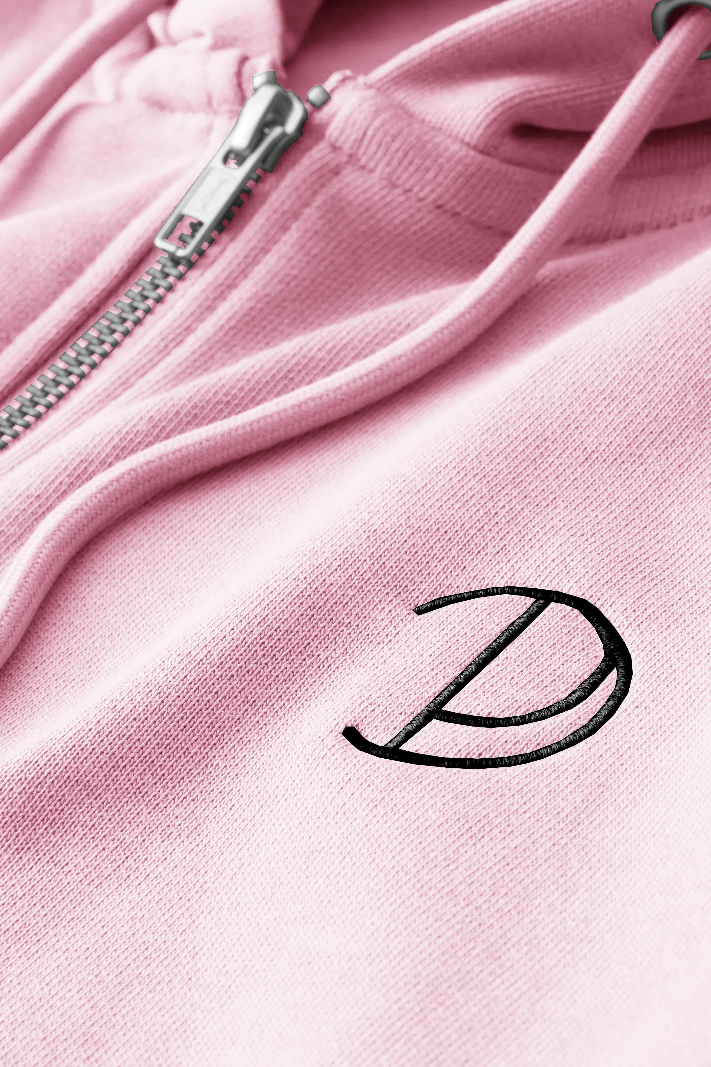 Geborduurde P-hoodie met rits