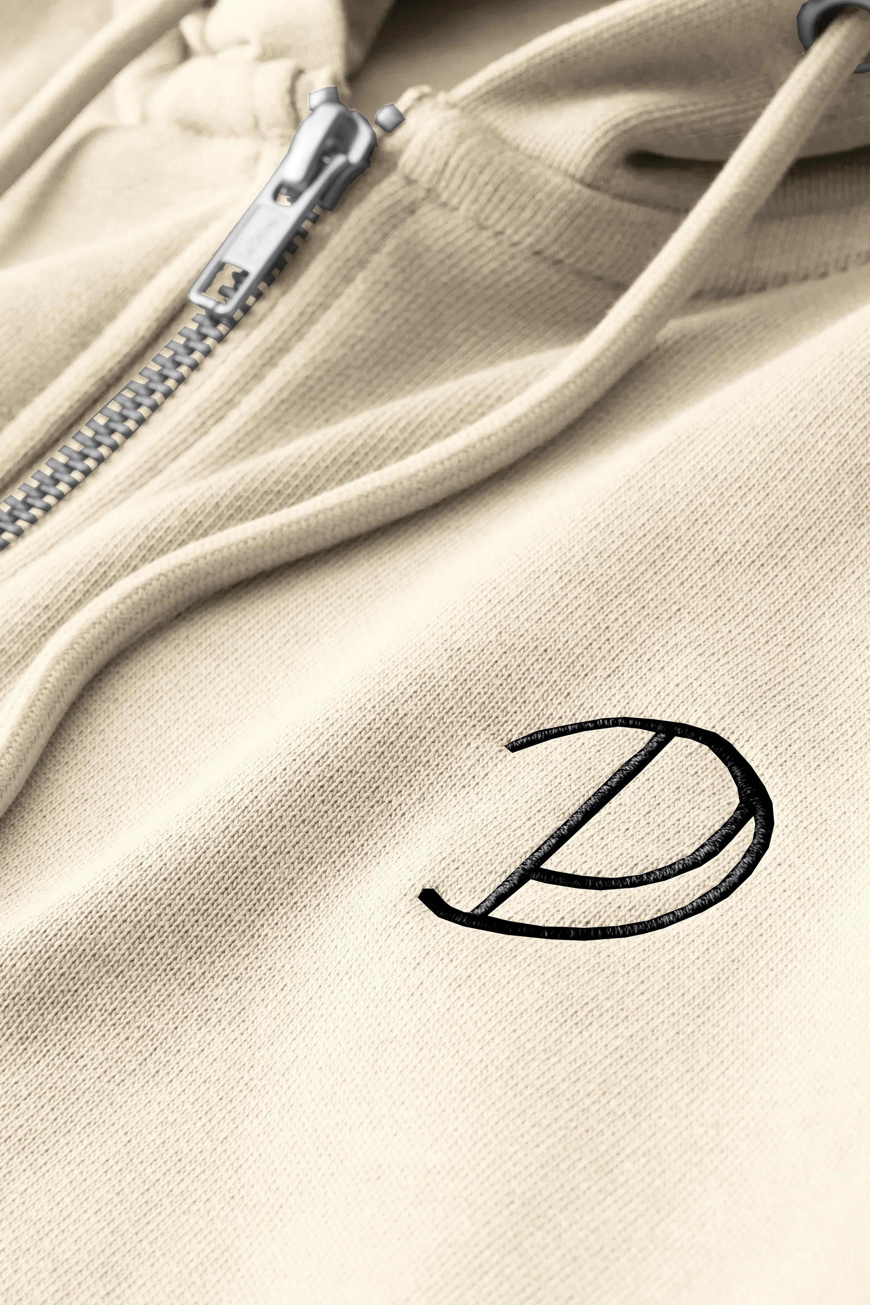 Geborduurde P-hoodie met rits