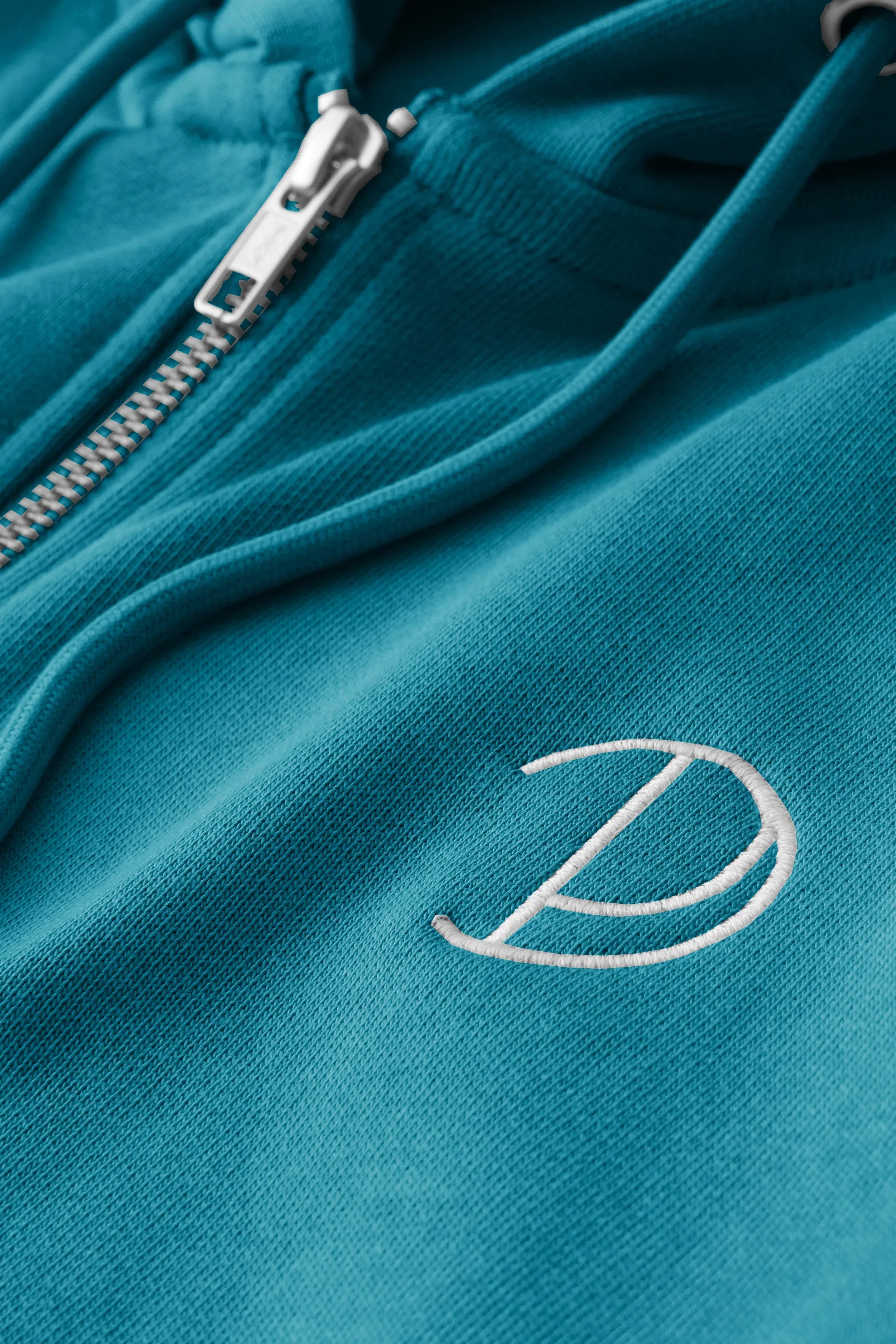 Geborduurde P-hoodie met rits