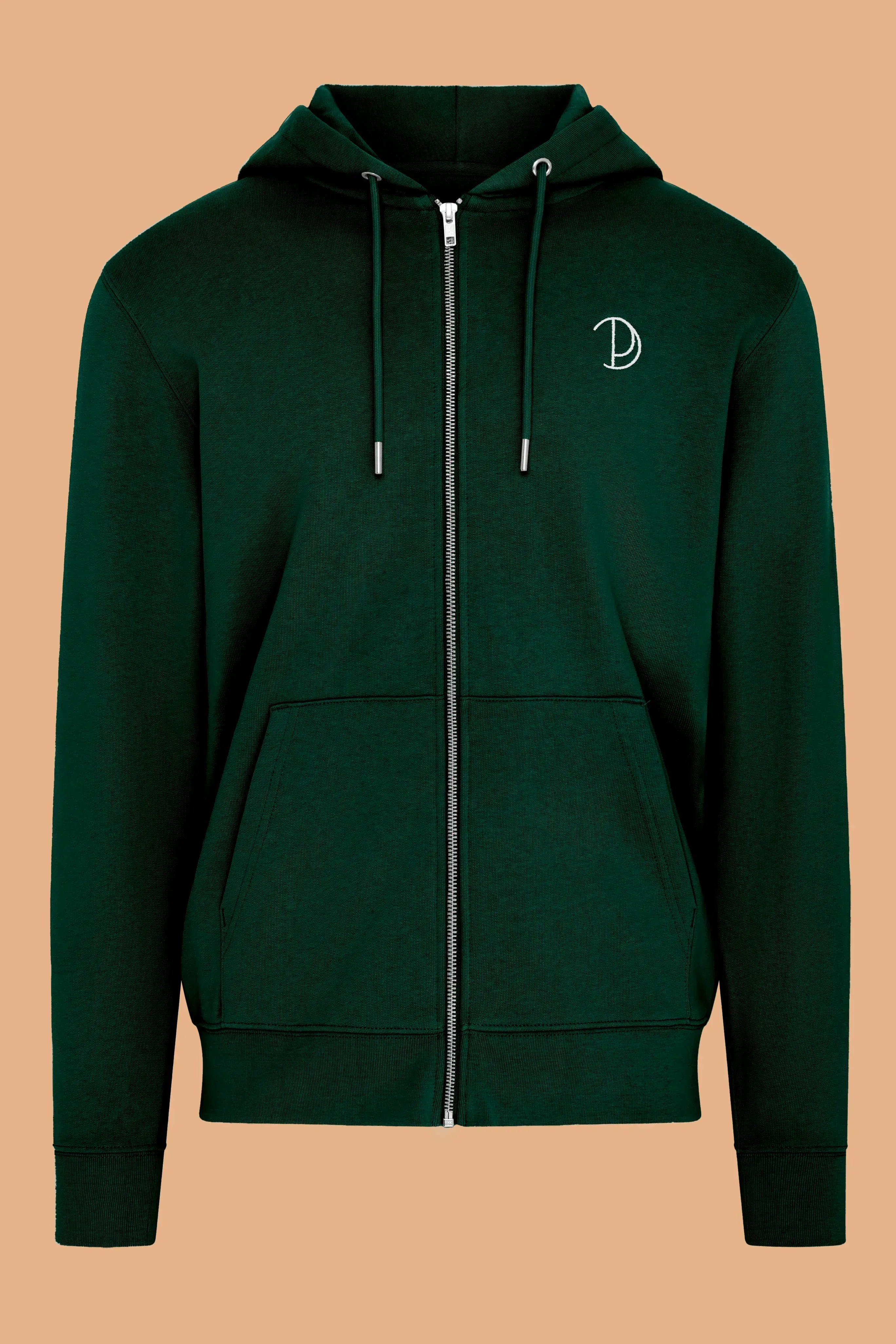 Geborduurde P-hoodie met rits