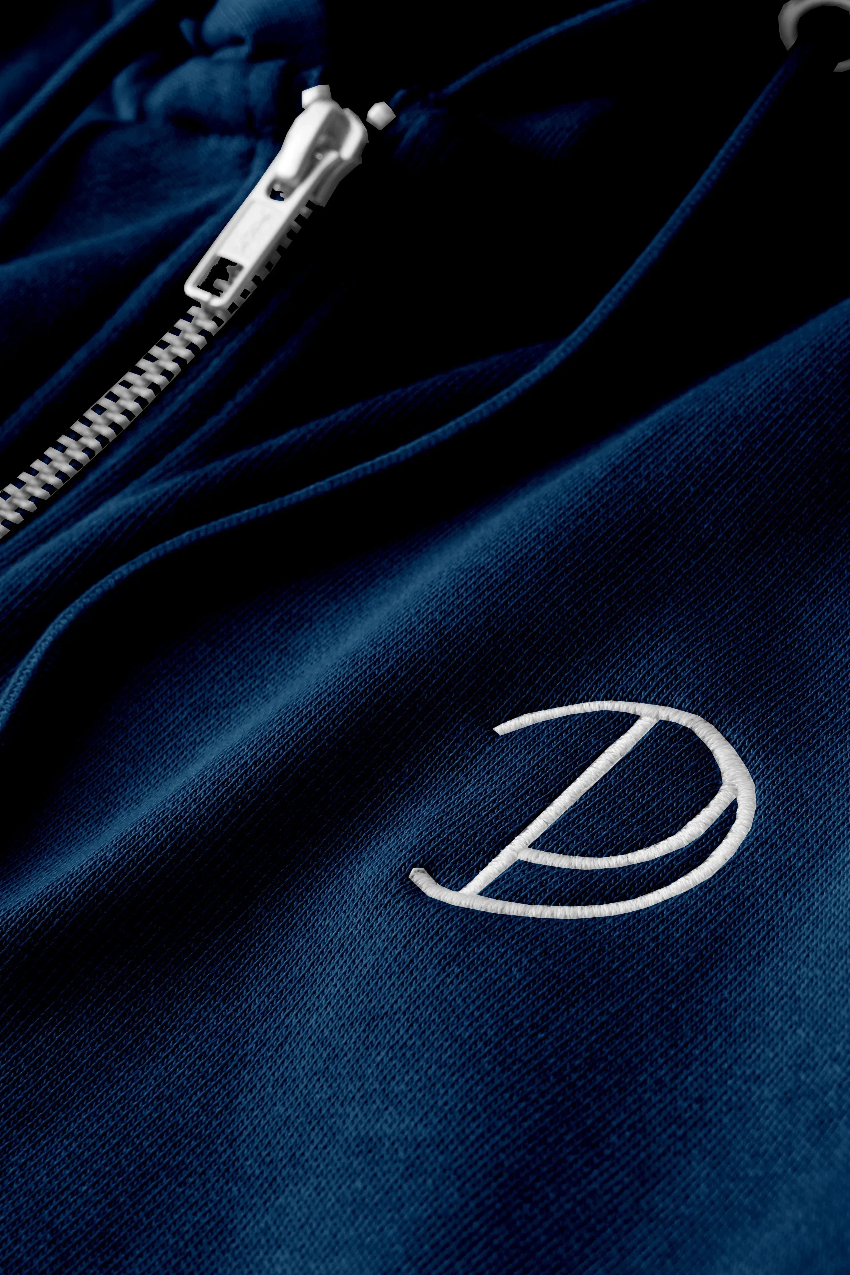 Geborduurde P-hoodie met rits
