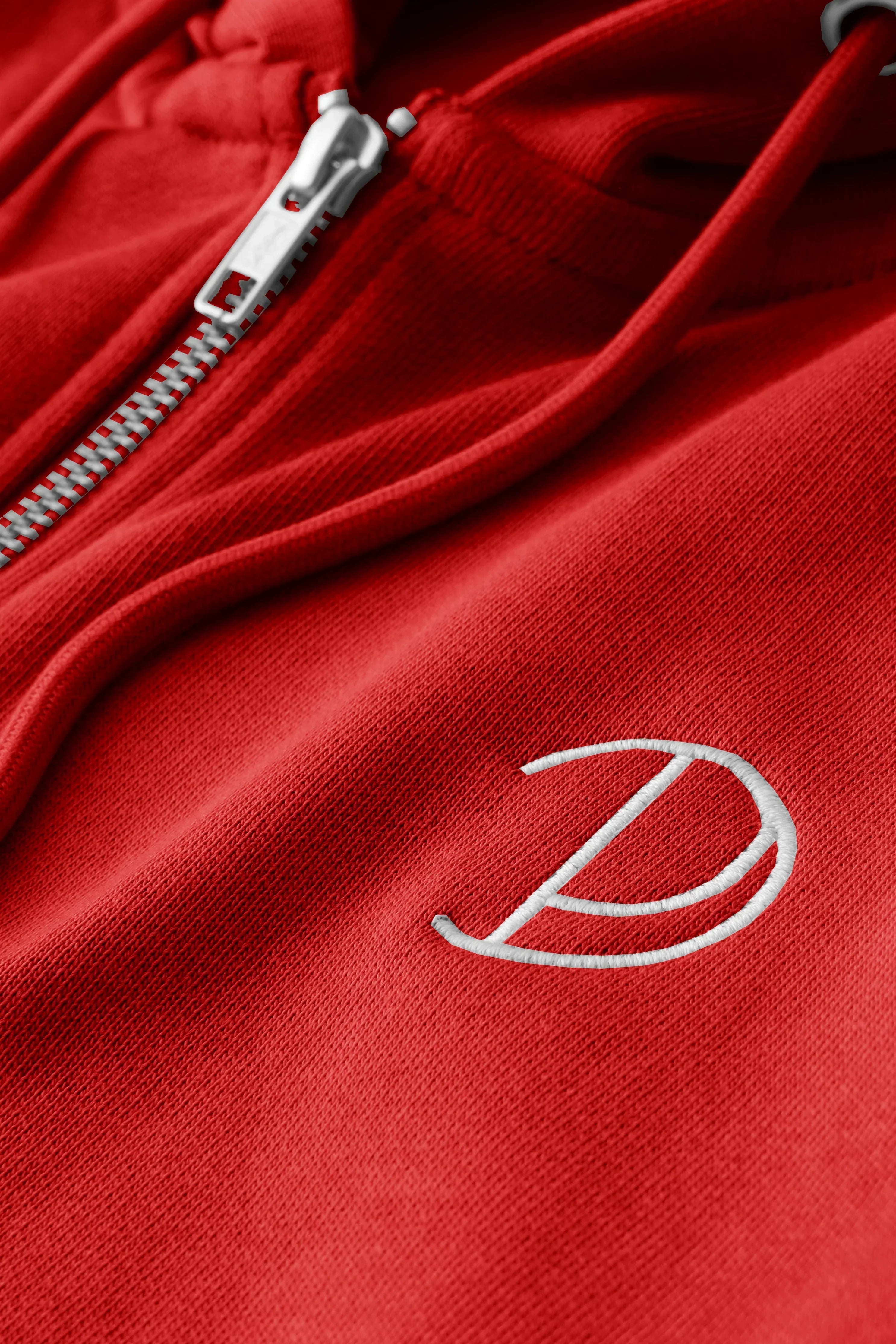 Sudadera con capucha y cremallera P bordada