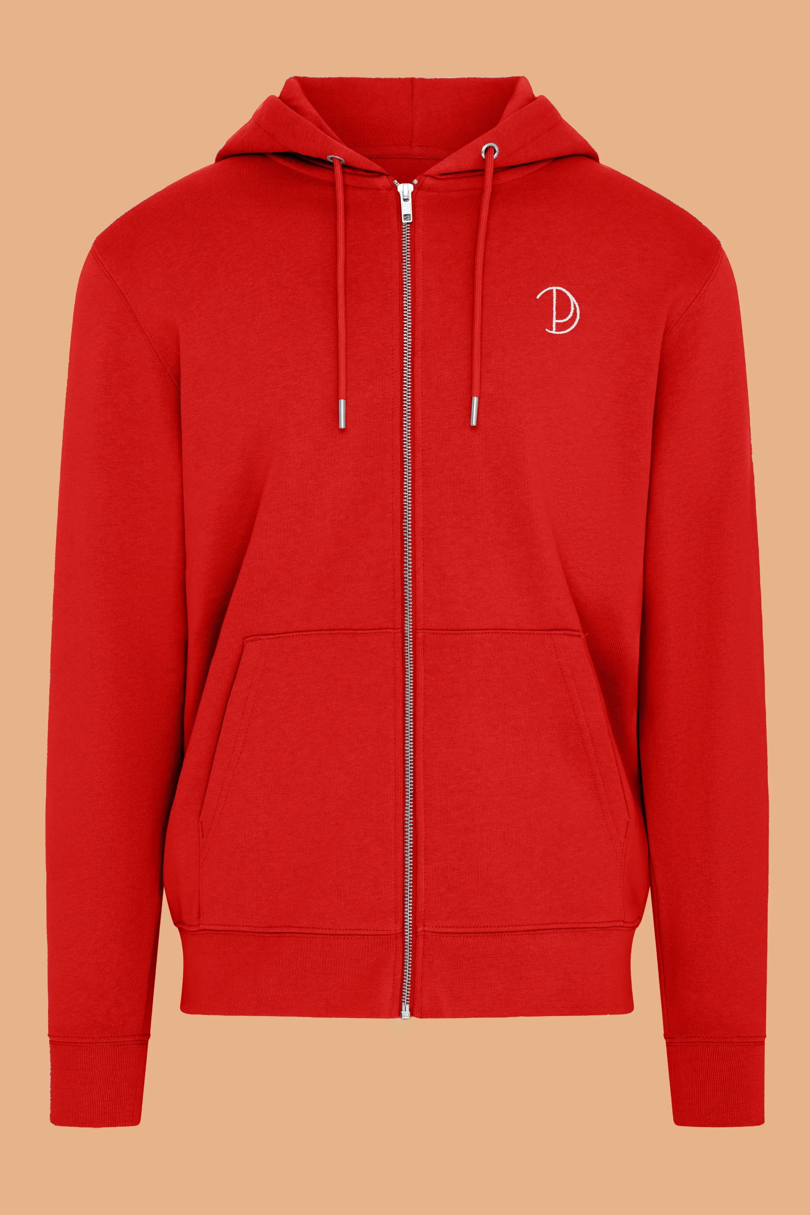 Geborduurde P-hoodie met rits