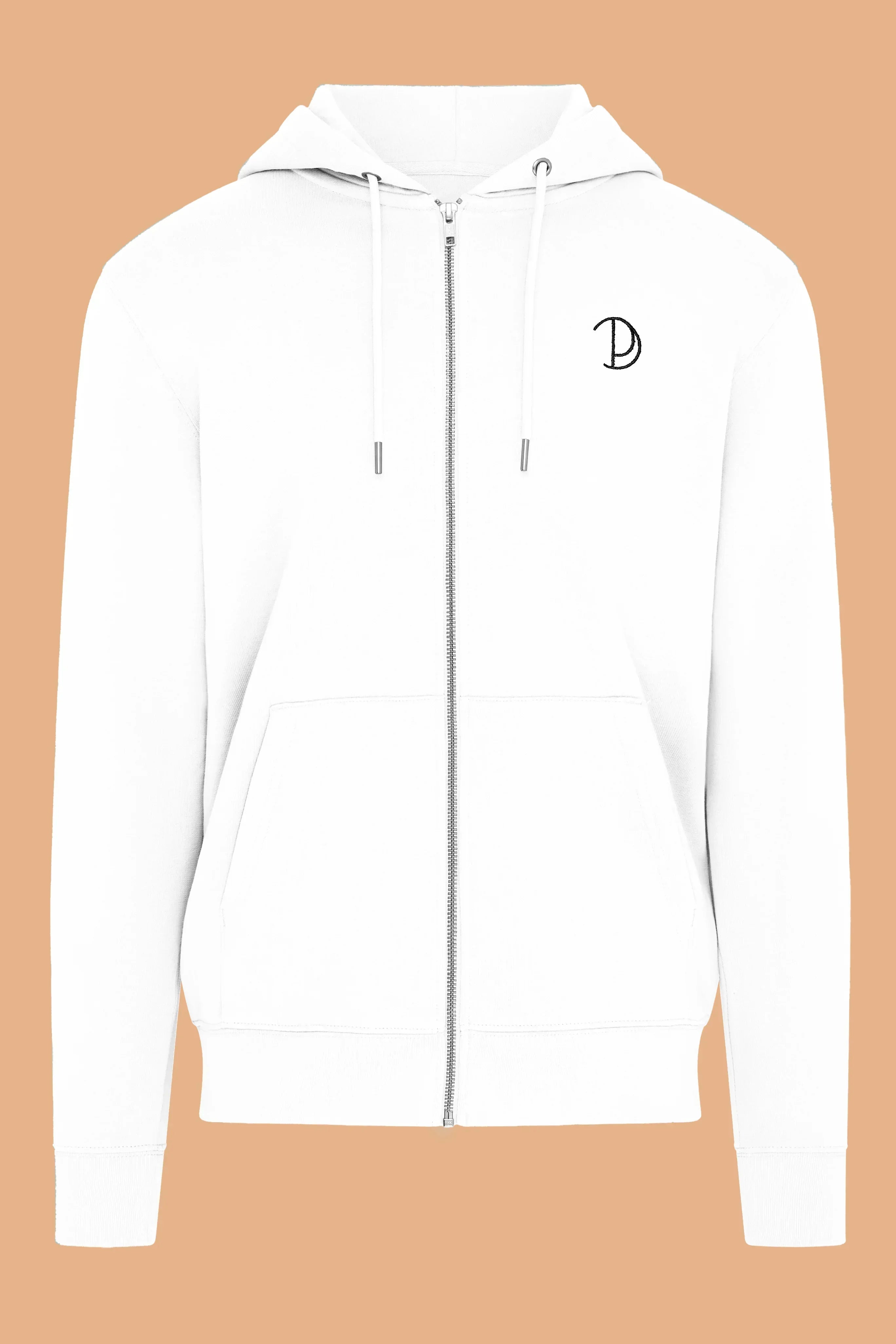 Geborduurde P-hoodie met rits