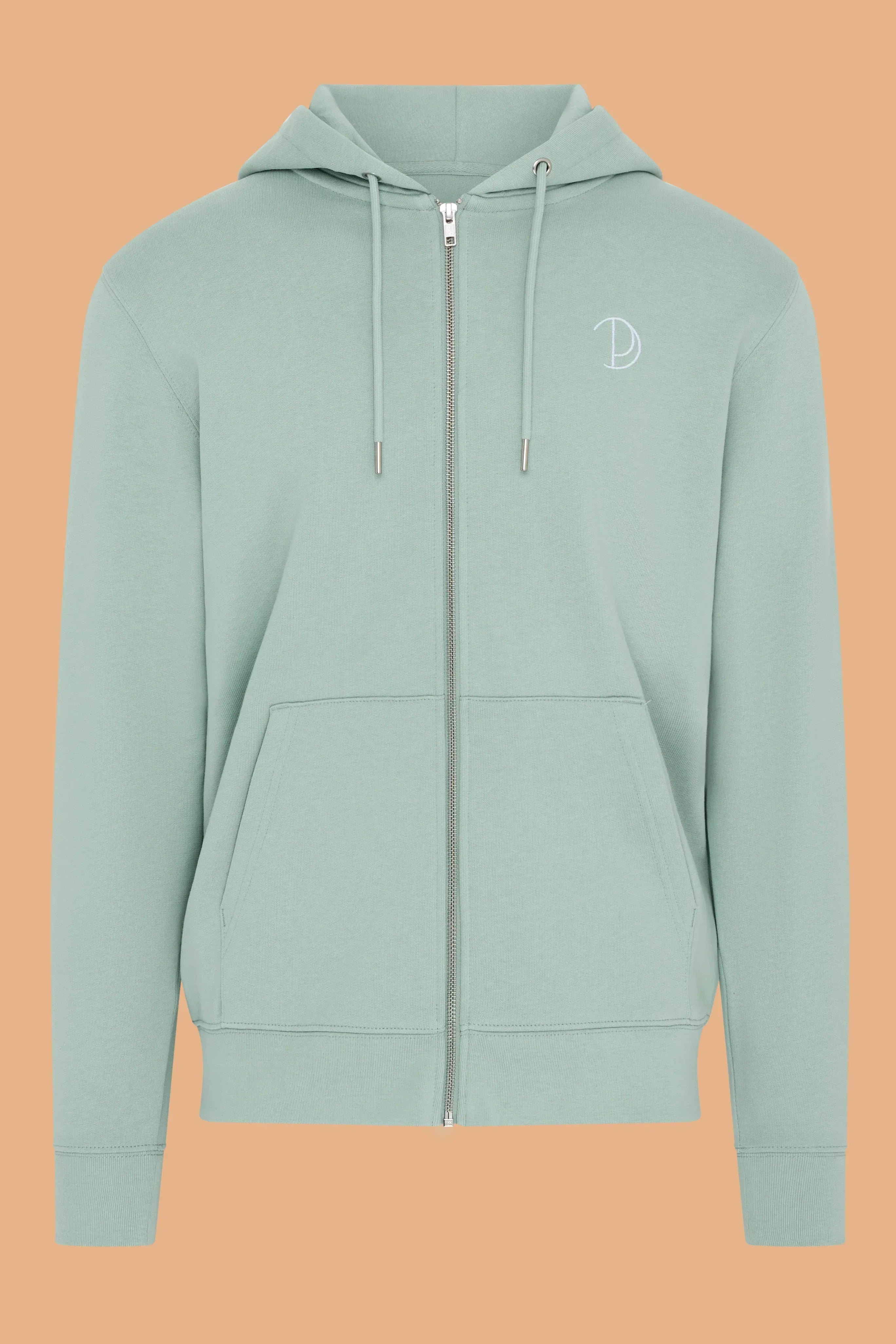 Geborduurde P-hoodie met rits